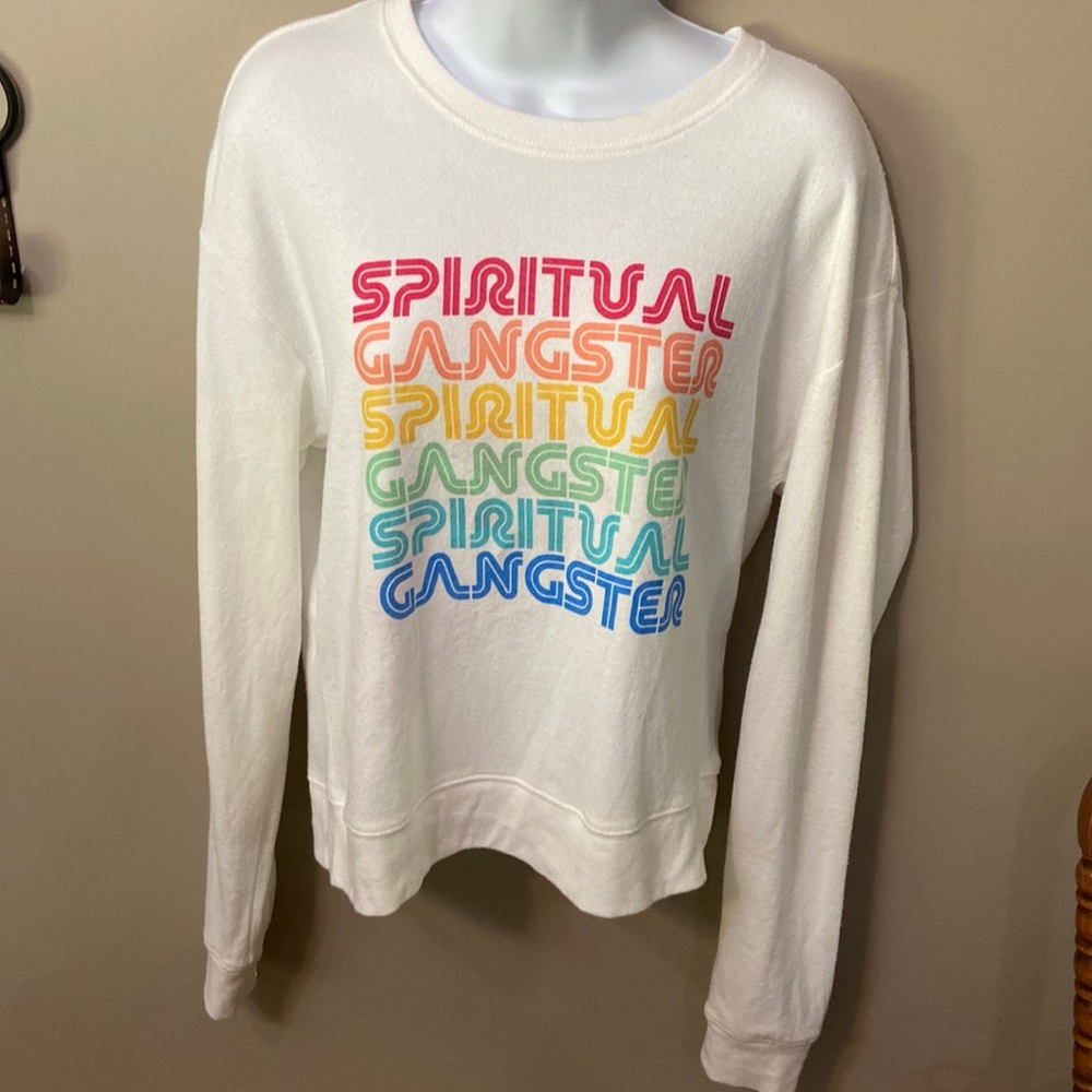 SPIRITUAL GANGSTER Long Sleeve Shirt- Never Worn -Light Stain as picture- Size L